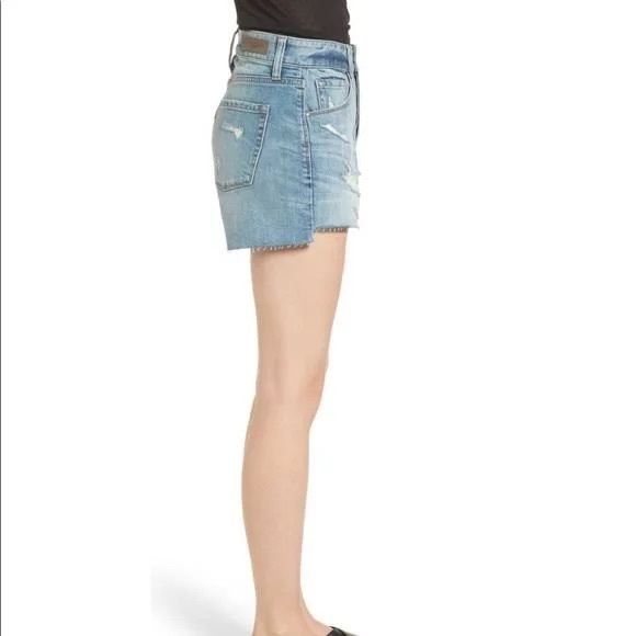 TREASURE & BOND High Waist Boyfriend CutOff Denim Shorts in Gravel MediumVintage - Picture 3 of 13